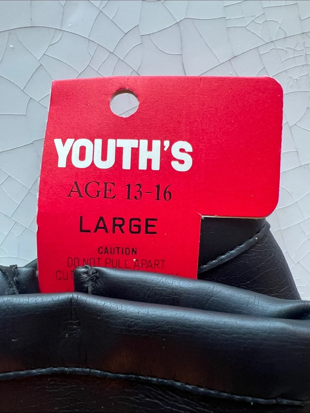 Youth Teen Boy’s Black Vegan Faux Leather Lined Dress Gloves Age 13 - 17 NEW L